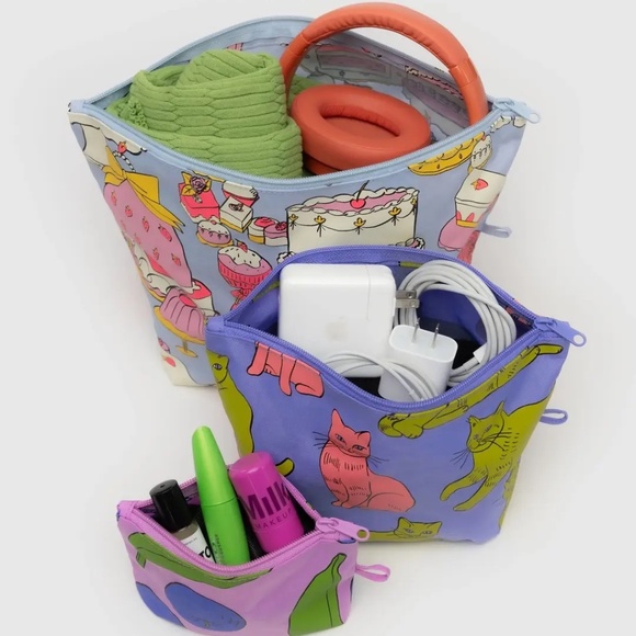 NWT Baggu Go Pouch Set Still Life Set of 3 Travel Packing - Picture 1 of 7